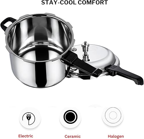 Vista 57 de Vinod V-3L - Olla a presión de acero inoxidable, 3 litros, mediana, color plateado