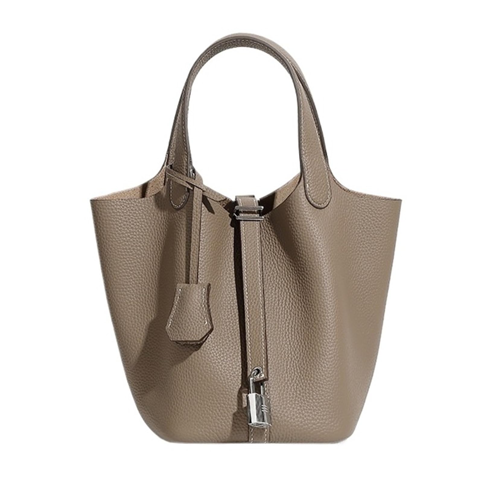 Bolso tipo bombonera de grano de litchi Bolso mini de cuero granulado
