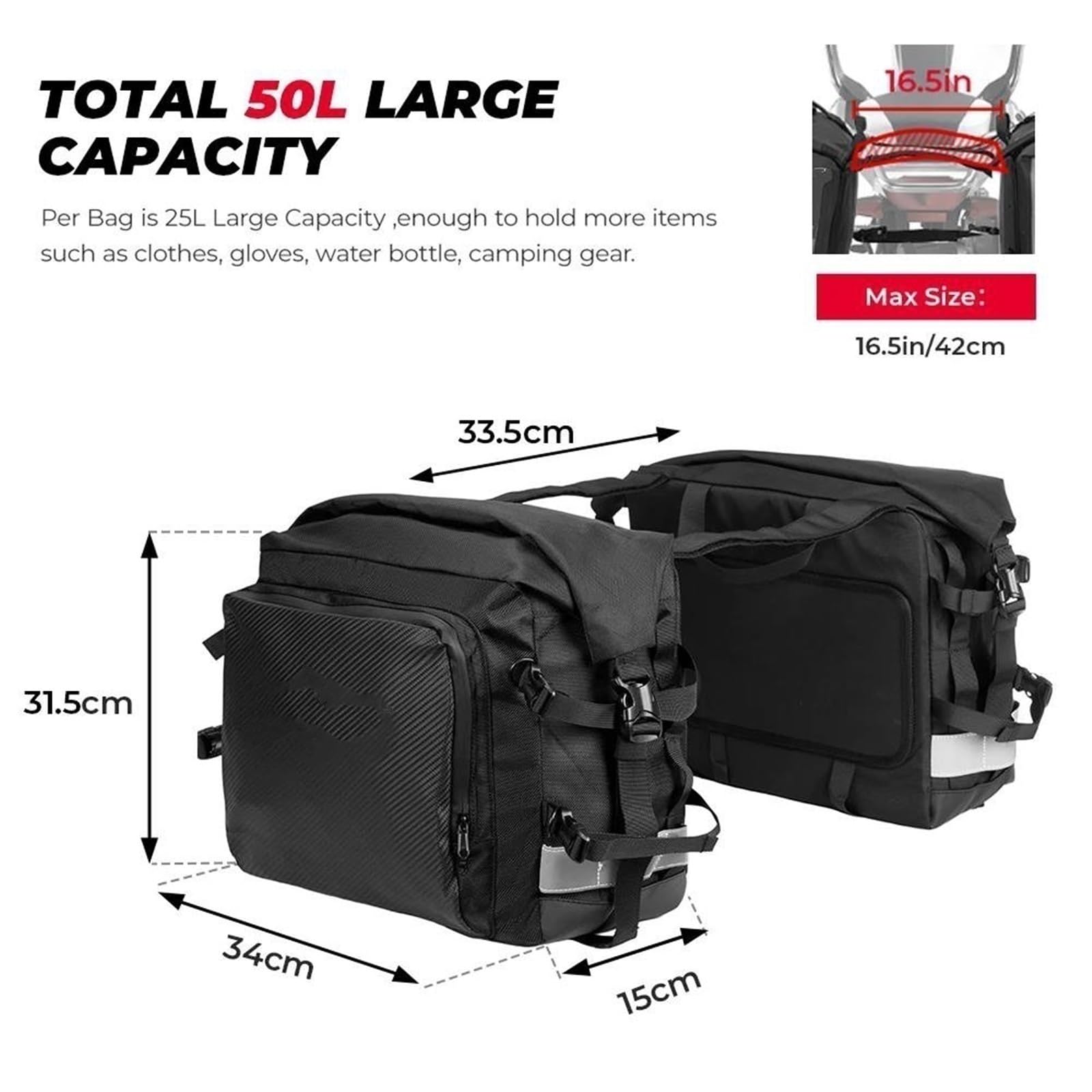 Strumento Custodia Impermeabile Borsa Laterale Per Accessori Moto Per KLR650(1pcs)