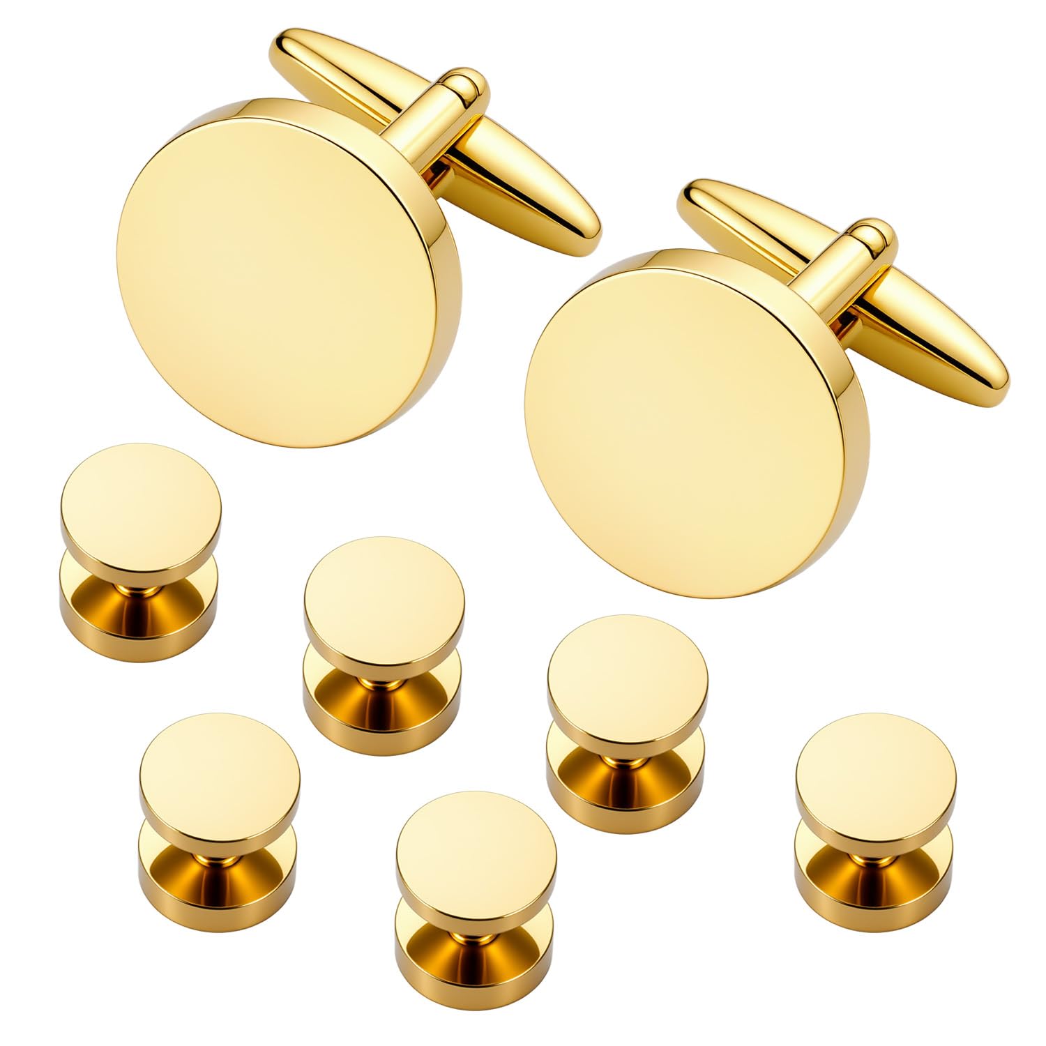 Cufflinks and Tuxedo Shirt Studs Stainless Steel Cuff links mens