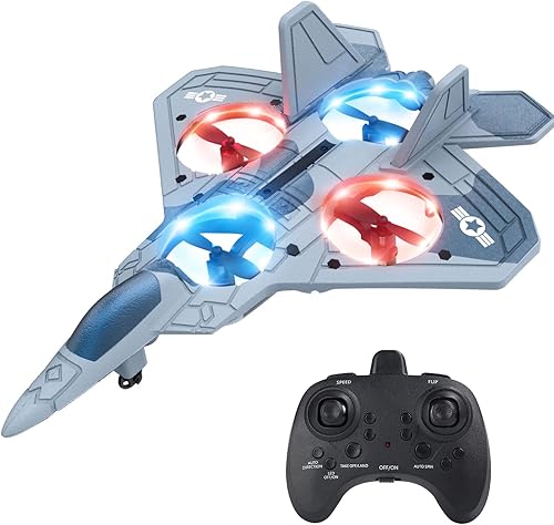 Dron para niños y principiantes avión RC con luz control remoto helicóptero cuadricóptero con vuelo automático giro 3D y 3 baterías 18 minutos gran