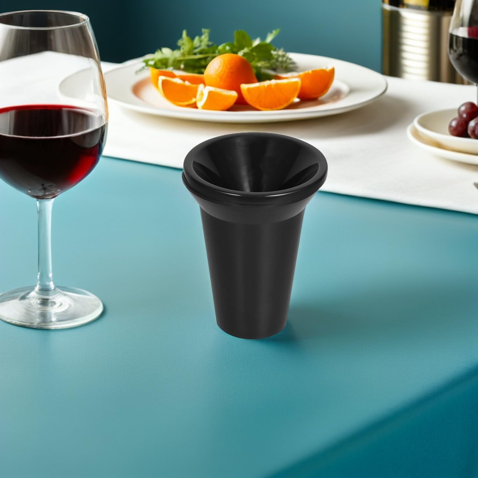 2 Cubos Resistentes y Reutilizables de Escupidera para Cata de Vinos con Tapa Extraíble en Plástico PP Negro Ideales para Degustaciones y Eventos en Casa