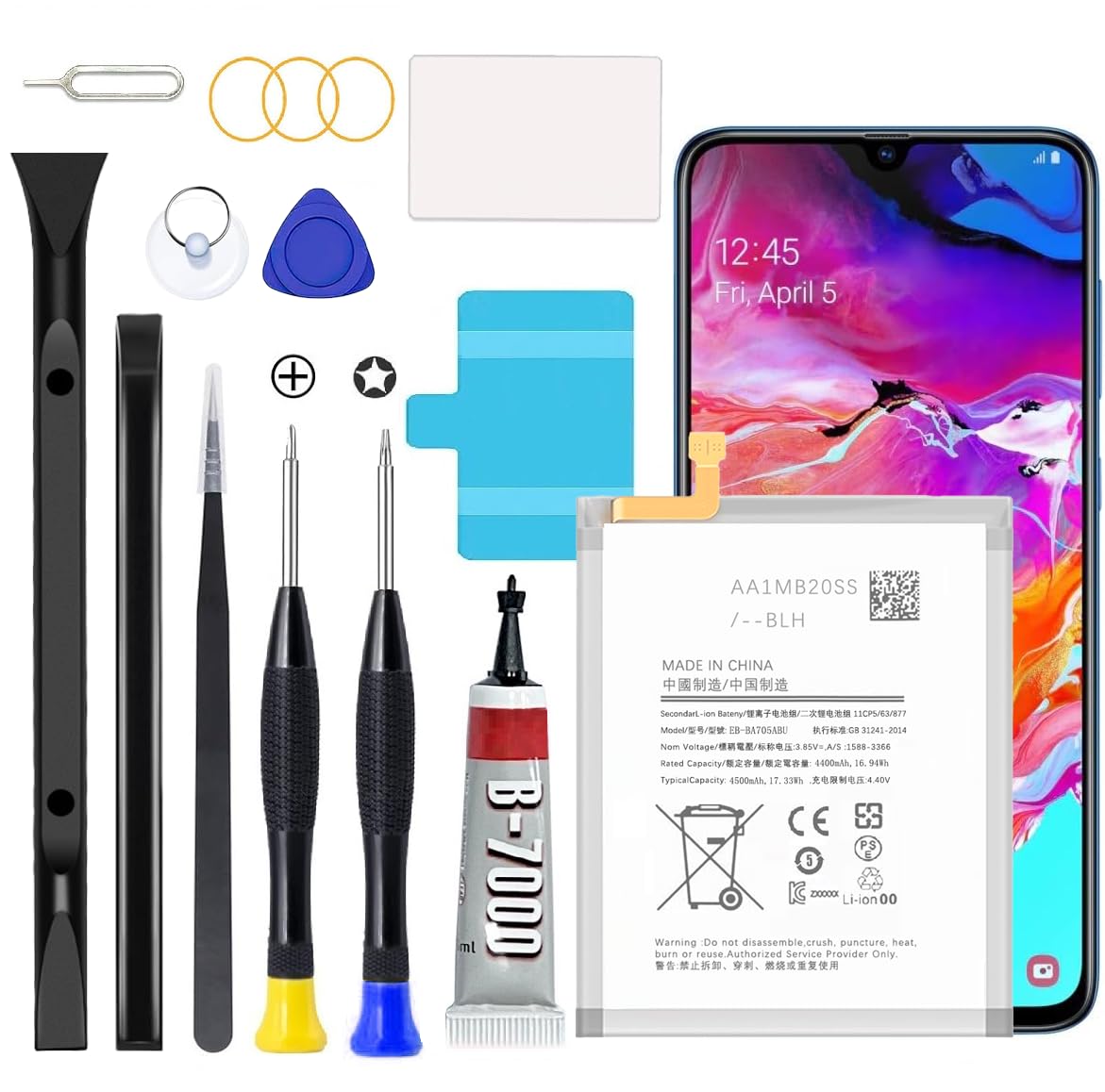 Galaxy A70 Battery,2025 New Upgraded Battery for Samsung Galaxy A70 SM-A705F, SM-A705FN, SM-A705GM, SM-A705MN, SM-A7050, SM-A705W with Full Remove Repair Tool Kit
