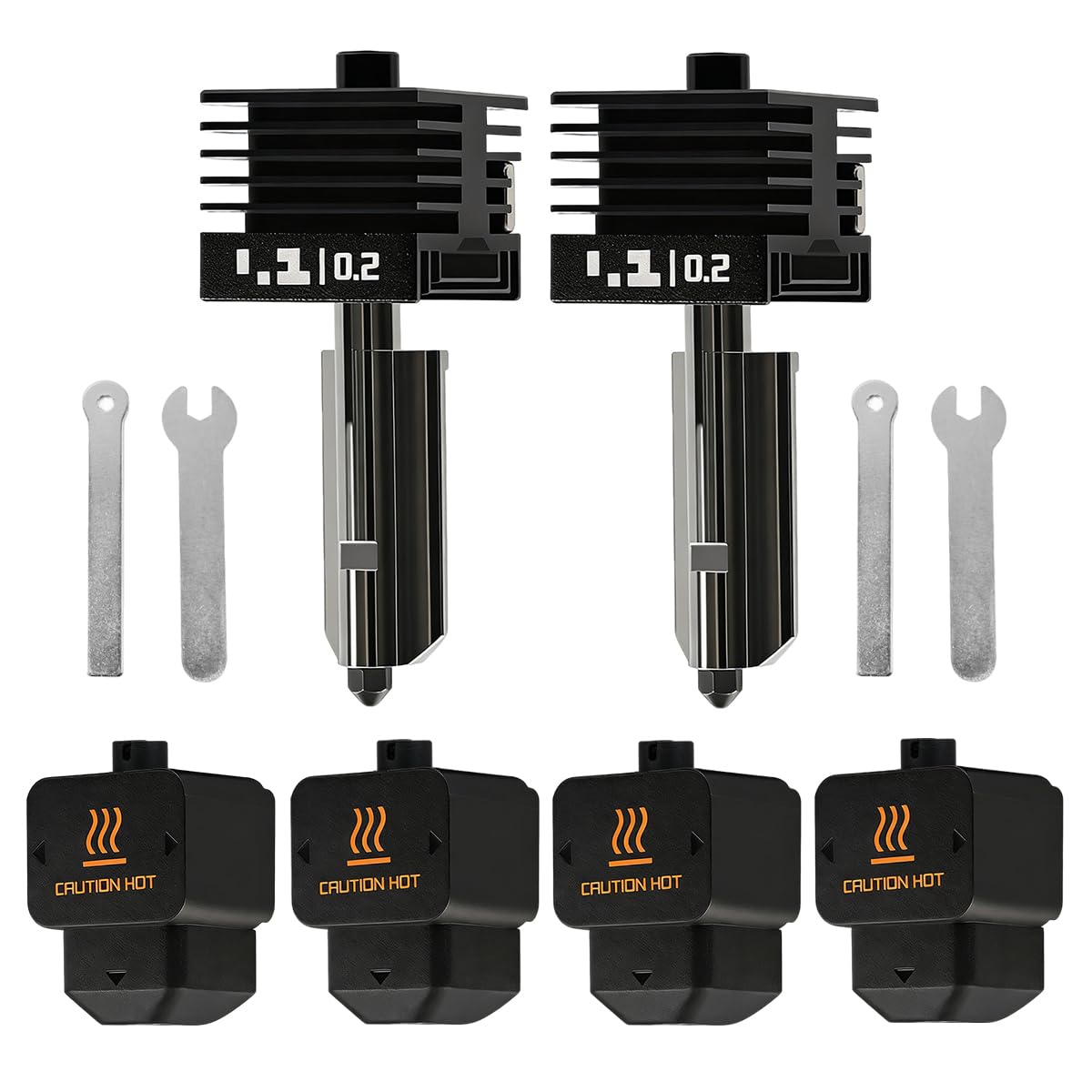 Kit di Aggiornamento Hotend per Bambu Lab A1/A1 Mini, 2 Pezzi Kit Hotend Aggiornato, Set di Blocchi di Calore per Stampante 3D con Kit Hotend 0,2mm e Calzino in Silicone per A1/A1 Mini Stampante 3D