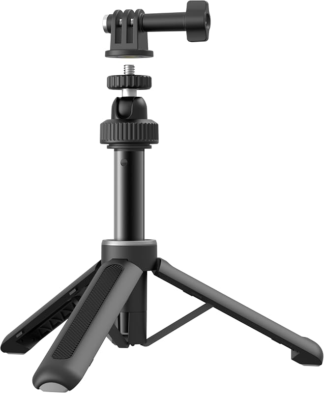Selfie Stick Tripod for Gopro Action Camera | Reinforced Nylon-Fiberglass Legs, Desktop Portable Vlog Travel Selfie Stick Webcam for Xtra Edge, Sony ZV1F, Insta360