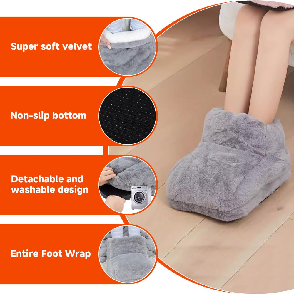 Scaldapiedi Invernale Non Elettrico A Forma Di Stivale | Borsa Dell'acqua Calda 1000 Ml Inclusa | Riscaldapiedi In Microfibra Lavabile Per Casa E Ufficio