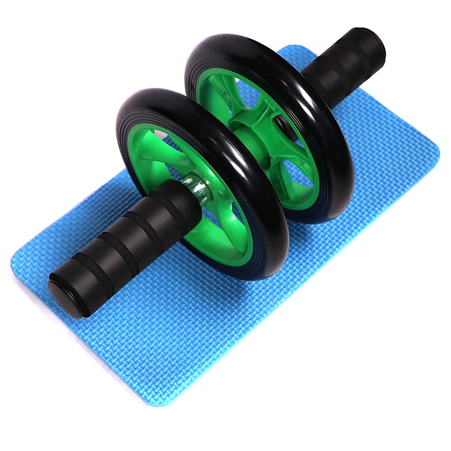 Ganesh Enterprises Anti Skid Double Wheel Total Body AB Roller Exerciser for Abdominal Stomach Exercise Training with Knee Mat Steel Handle for Unisex-picture-10