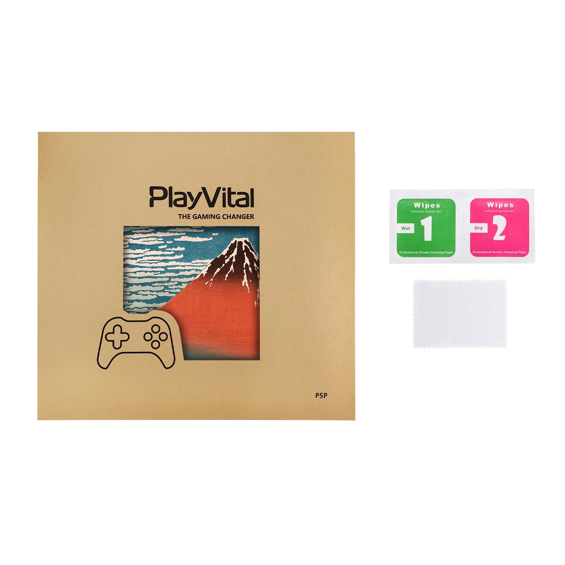 PlayVital Full Set Skin Sticker für ps5 Pro Konsole Digital & Disc Edition, Vinyl Aufkleber Schutzfolie Zubehör für ps5 Pro Controller & Headset & Ladestation & Fernbedienung-The Great Wave
