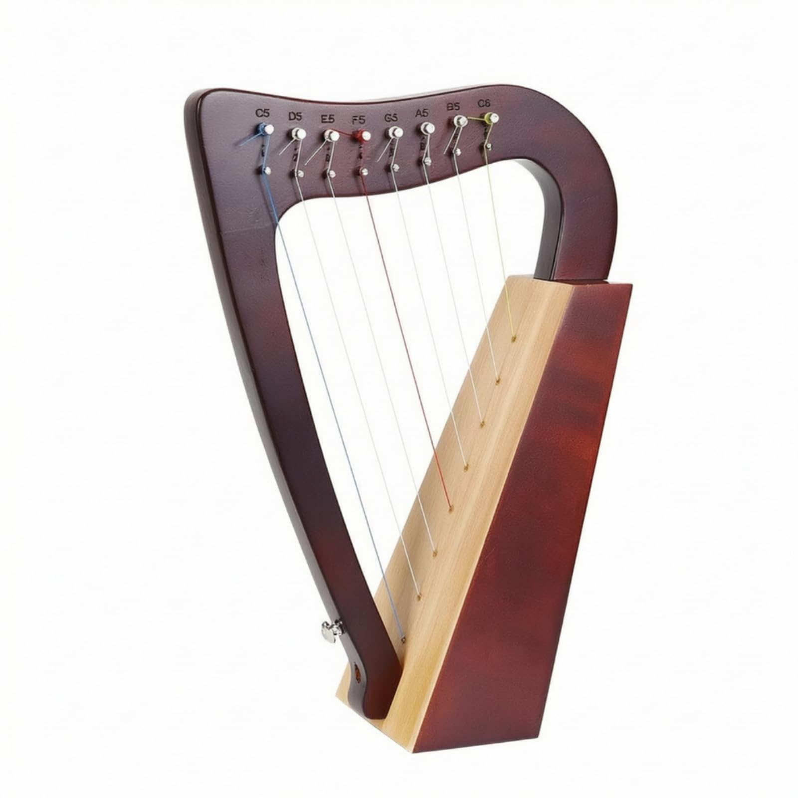 Gralara Arpa Lira con Chiave di Accordatura Compatta Arpa Lira Resistente Strumento Musicale per Studenti, 8弦【云杉木】咖啡色, 35X24 Cm