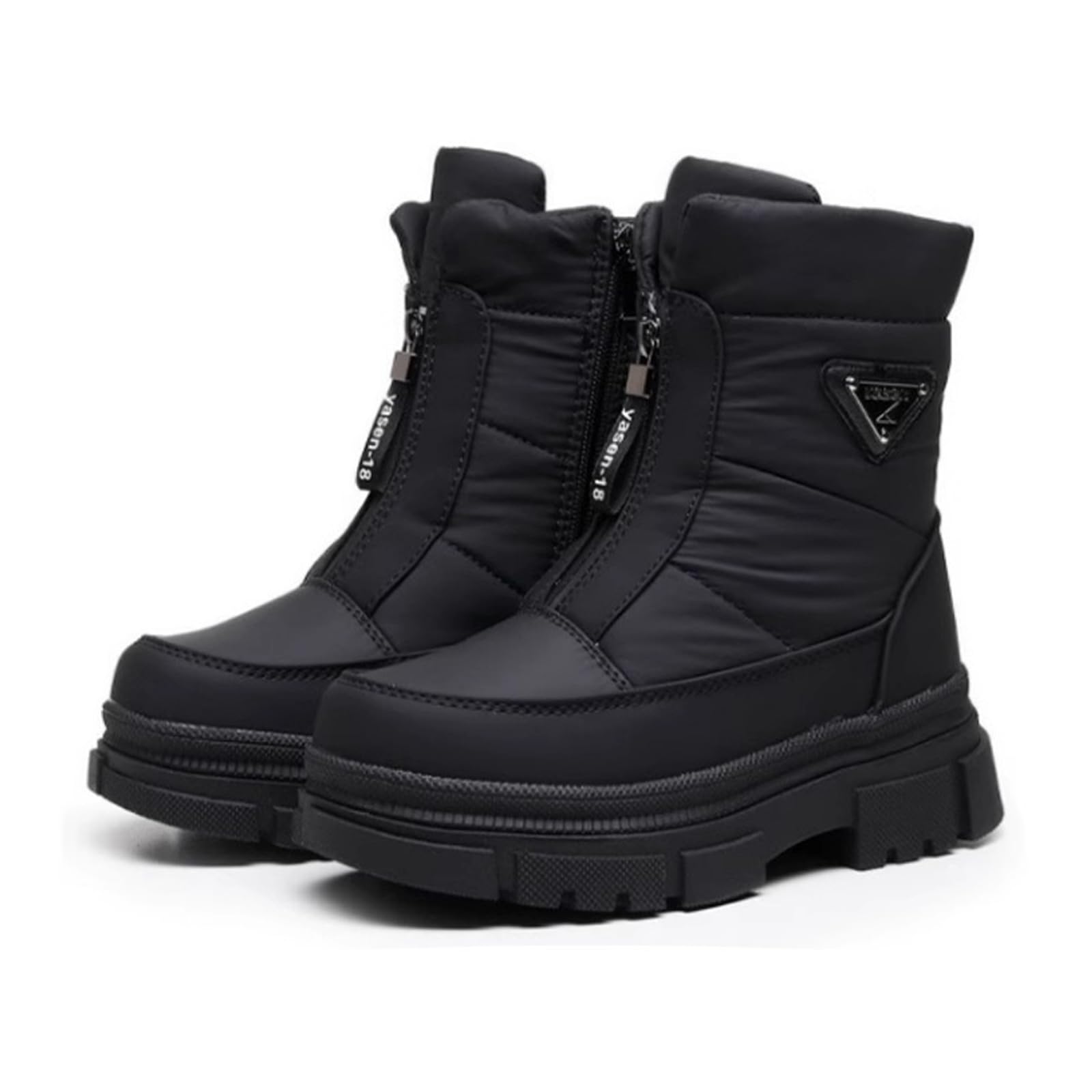 Womens Snow Boots with Side Zip Waterproof Slip Resistant Warm Fleece Lined Mid Calf Winter Boots for Walking