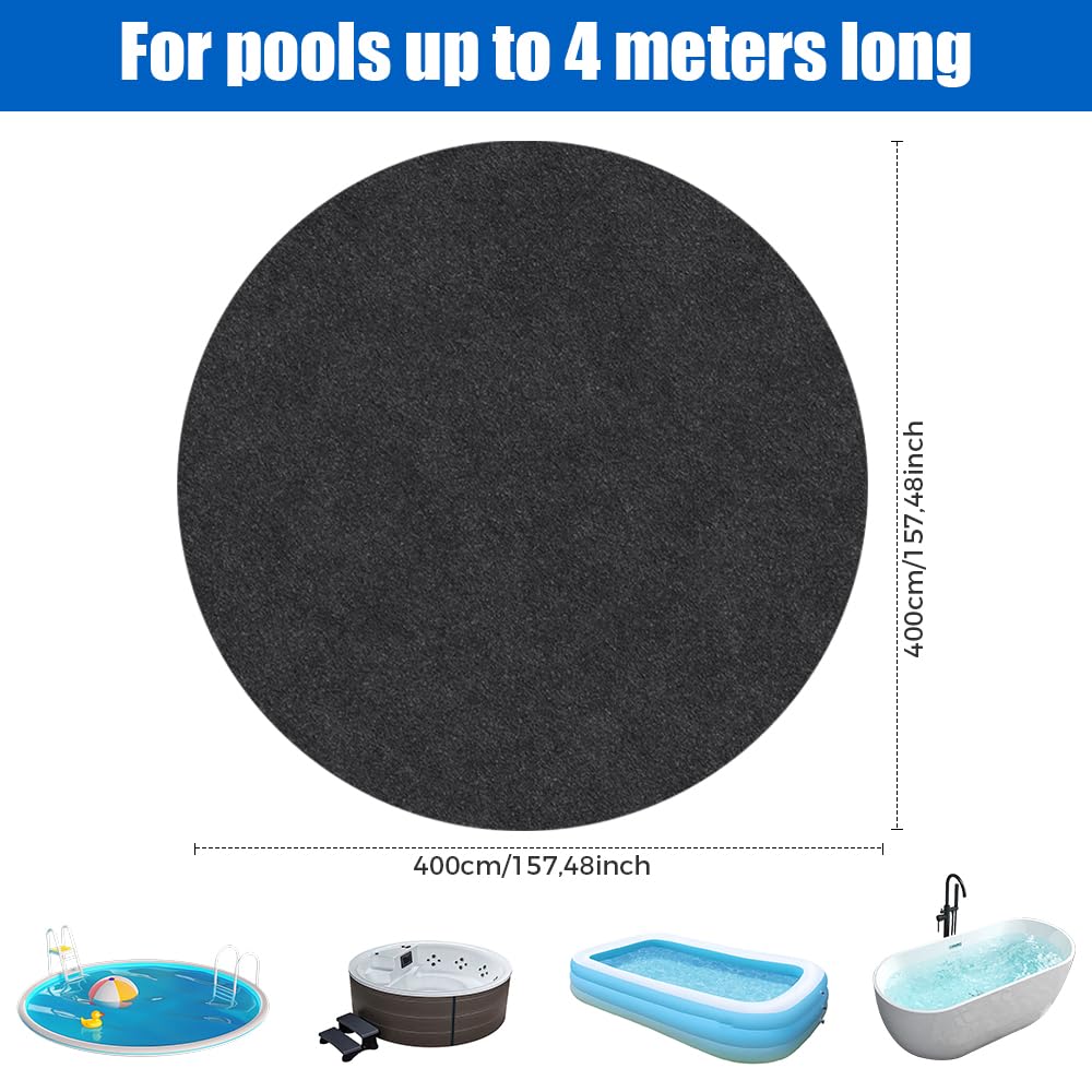 Tapiz Suelo Piscina, 4m Base para Piscina Redonda, Almohadilla para Revestimiento De Piscina, Revestimiento Extragrueso para Piscinas Elevadas