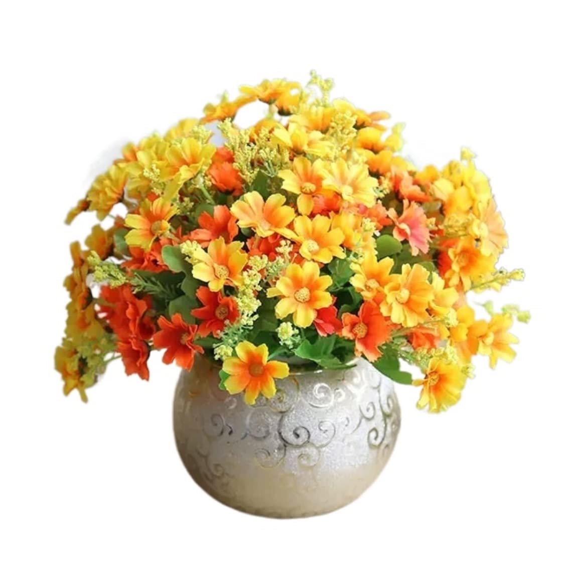 Künstliche Blumen Wunderschönes Kunstblumen-Stoffblumen-Fälschungs-Blumenvasen-Set Für Die Heimdekoration Künstliche Blumen wie Echt (Color : D, Size : 21cm)
