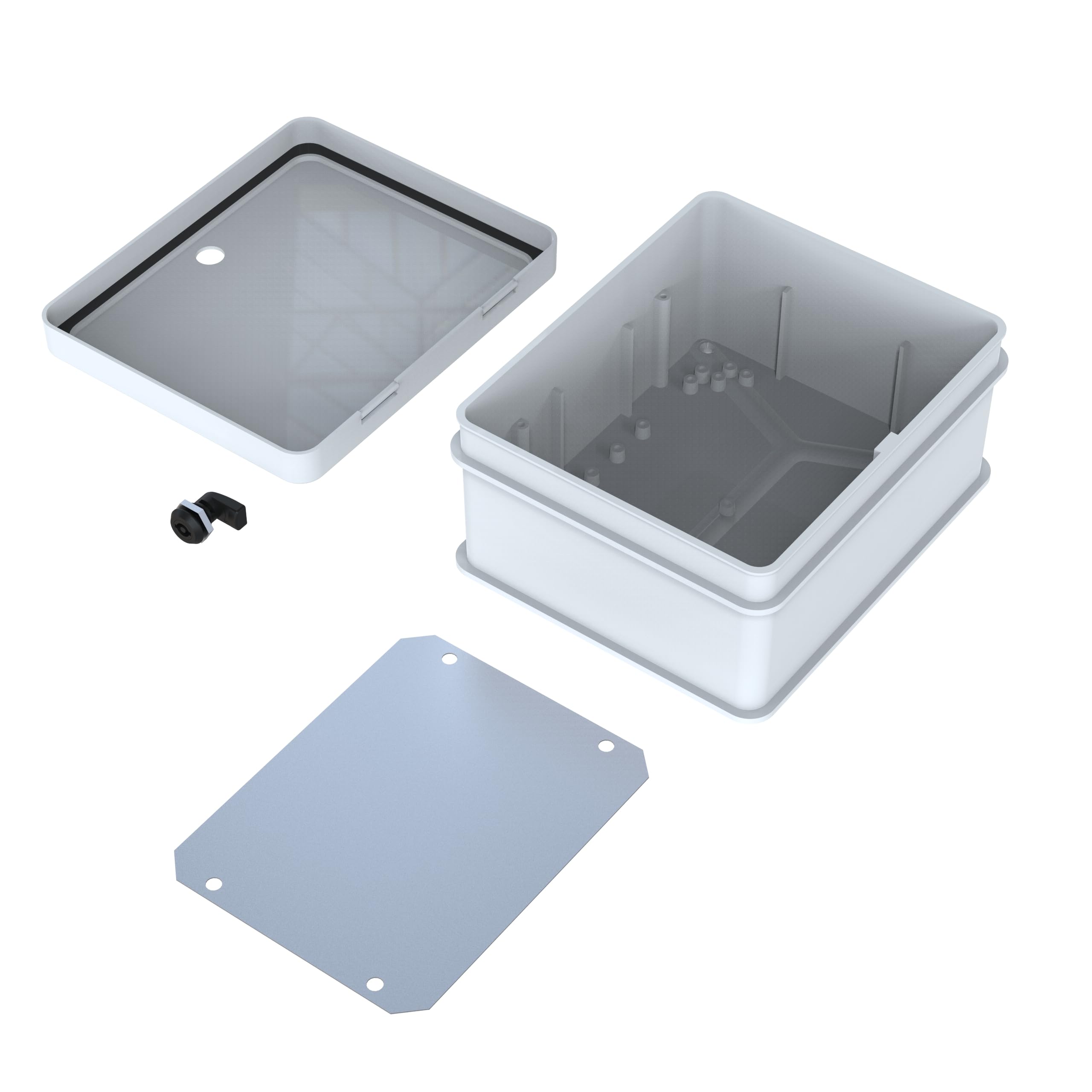 YAVUZ Abs Pano 25 x 30 x 15.2 cm Taban Saclı IP65 Plastik Pano Montaj Plakalı Elektrik Kutusu Pano Darbeye Dayanıklı Dış Ortam Muhafaza Kutusu ABS Pano POLİ 022