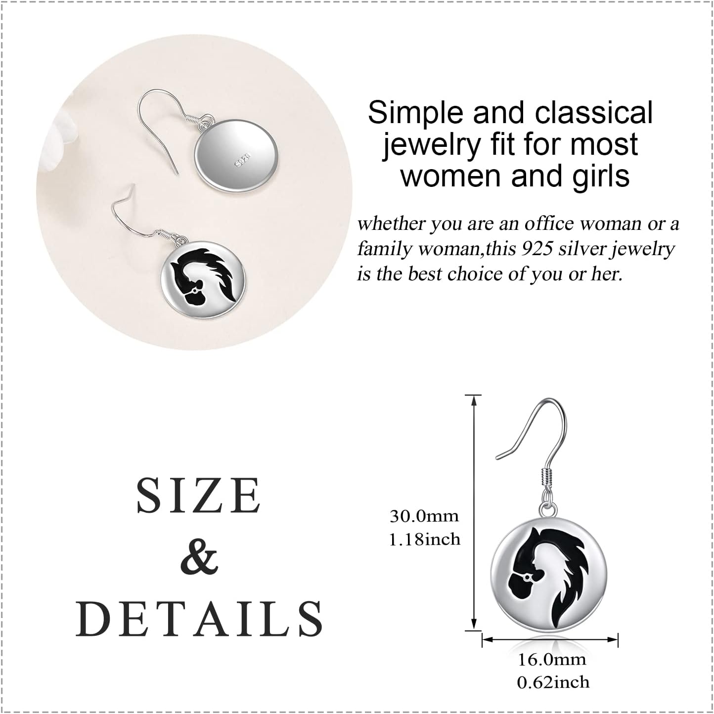 Animal Dangle Drop Earrings for Women Animal Earrings 925 Sterling Silver Jewelry Gifts for Girls Mom Daughter - Image 5