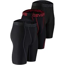 DEVOPS Mens 3 or 5 Pack Compression Shorts Athletic Workout Running Performance Baselayer Underwear with Pocket/Non-Pocket