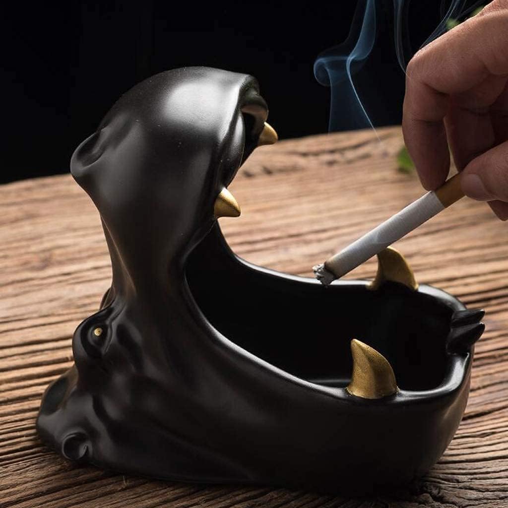 Ashtrays for Office Ashtray Ceramic Hippo Large Capacity Ashtrays Creative Indoor Or Outdoor Use Ash Tray Home Ashtrays for Cigarettes