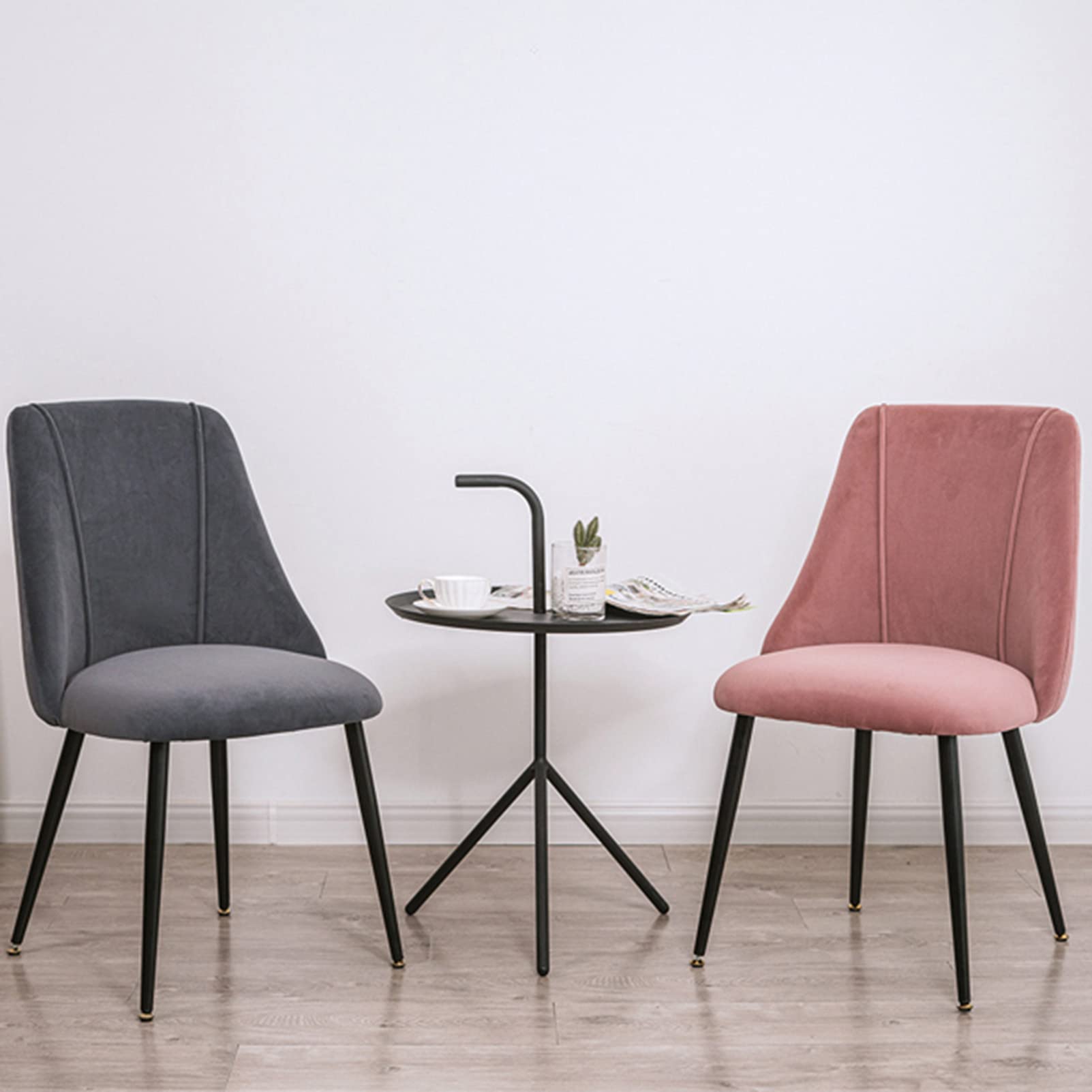 Amazon｜ブラックメタルレッグ付きベルベットダイニングチェア