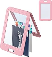 Vista 9 de Uniclife Paquete de 3 portatarjetas de identificación con ventanas de doble cara, funda vertical de plástico duro, bolsa protectora de tarjetas