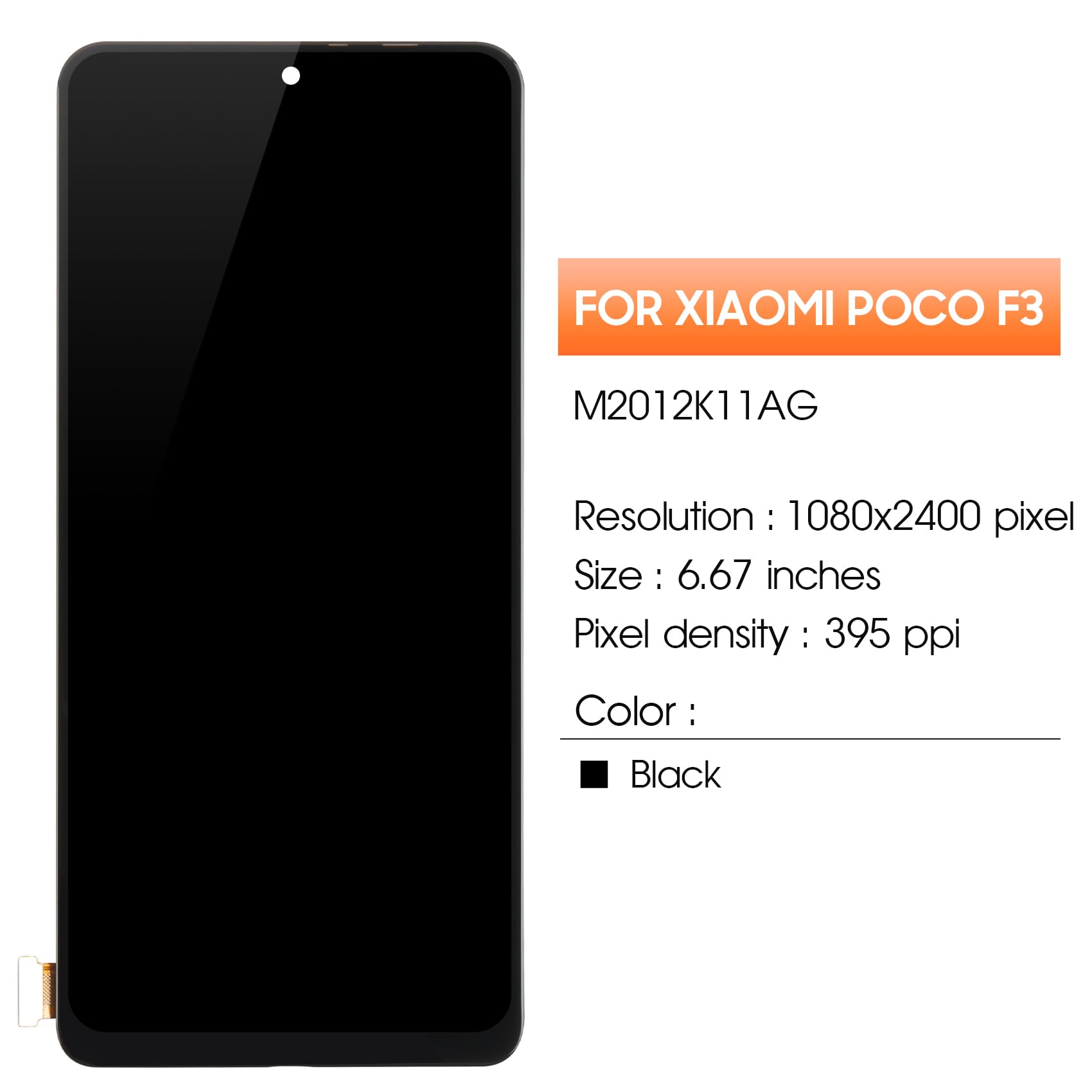 Display LCD INCELL Per XIAOMI POCO F3 M2012K11AG Touch Screen Nero