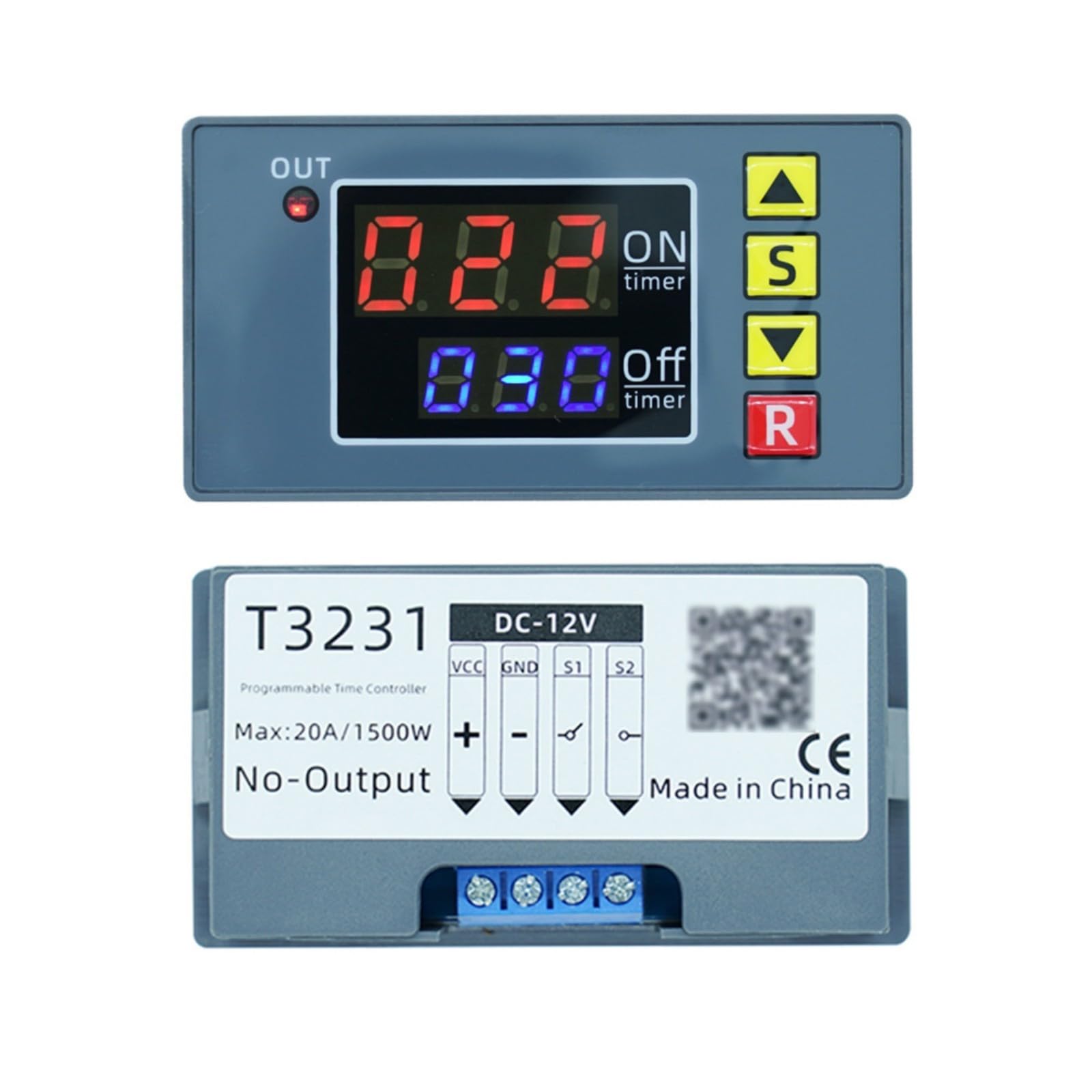 Tfaoys 12V Sturdy Timers Relays Module With Double Digital Screens For Practical Timing In Automation And Laboratory Equipment Home Appliance Timers