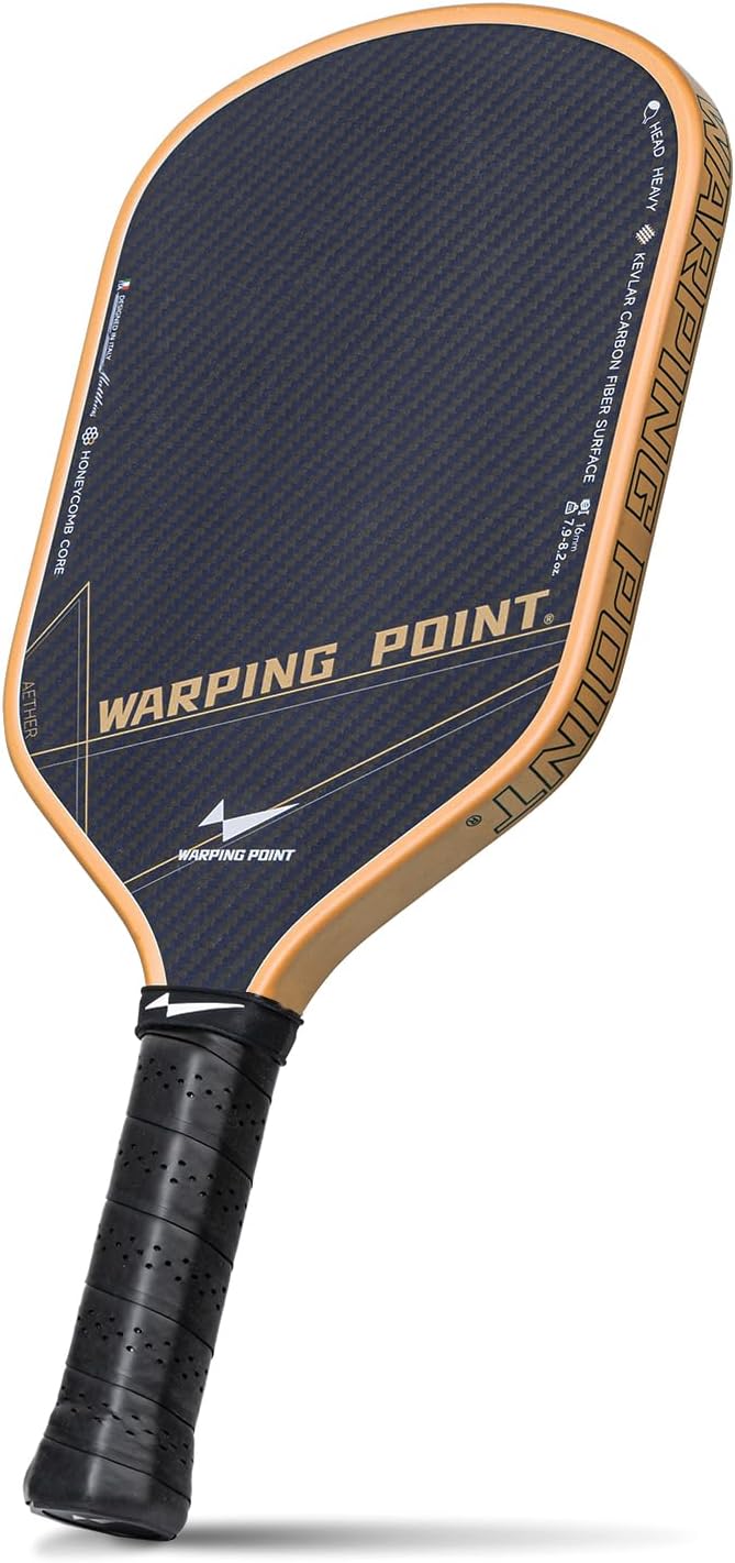 Warping Point Aether 16MM Pickleball Paddle, USAPA Approved, Kevlar Lightweight Face, MaxCell Wide-Cell for Precise Control & Spin, Arm-Friendly Paddle for Beginners & Intermediates