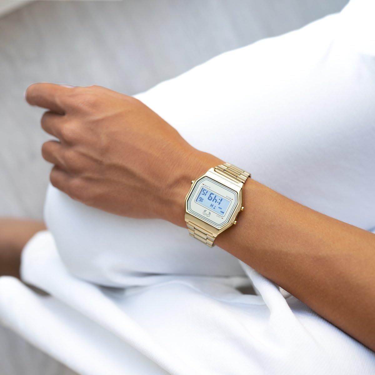 Reloj Digital Mujer Dorado Vintage - Acero Inoxidable, Resistente al Agua 3ATM, Maquinaria Cuarzo - Reloj Pulsera Mujer Estilo Retro, Regalo Mujer