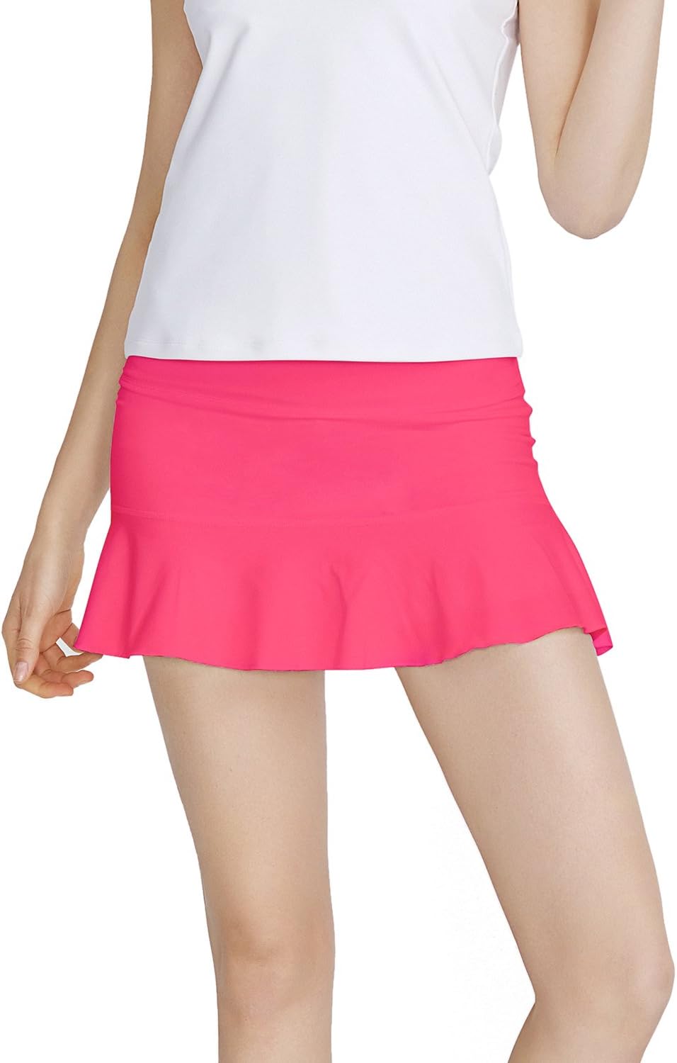 Women's Tennis Skirt, Elastic Quick-Drying Active Performance Skort with Shorts for Running Golf Casual Skirt
