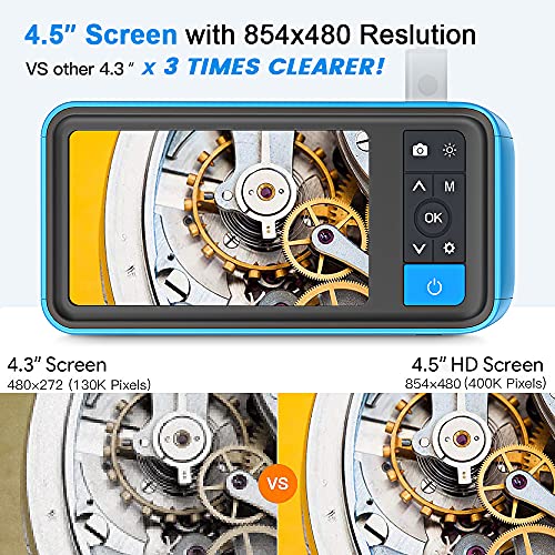 Dual Lens Borescope Inspection Camera With Light, Teslong Endoscope With Ips Screen, 1080P Hd Waterproof Mechanic Scope Camera With Flexible Cable, Fiber Optic For Automotive/Sewer/Drain Pipe-10Ft #TOP6