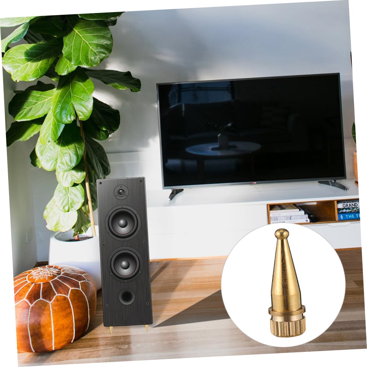 8pcs Copper Speaker Feet Isolation Pads for Sound Quality Improvement Speaker Support Stand for Audio Equipment Non- Design for Hardwood Tile