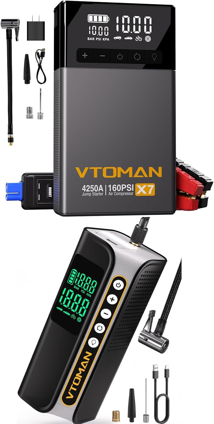 VTOMAN X7 Jump Starter with Air Compressor and X6 Pro