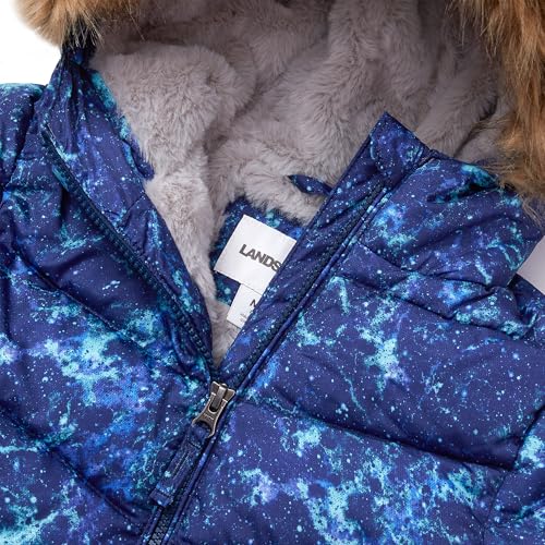 Lands' End Girls Fleece Lined Parka X-Small Blue Night Space3