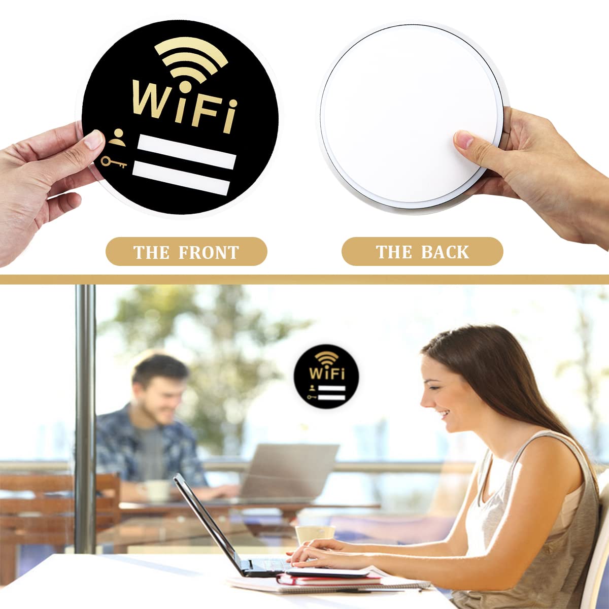 Panneau De Mot De Passe WiFi – Signalisation WiFi Avec Base En Bois Pour Hôtel | Panneau WiFi, Support De Bloc Photo, Décoration De Pièce Maîtresse Pour La Maison