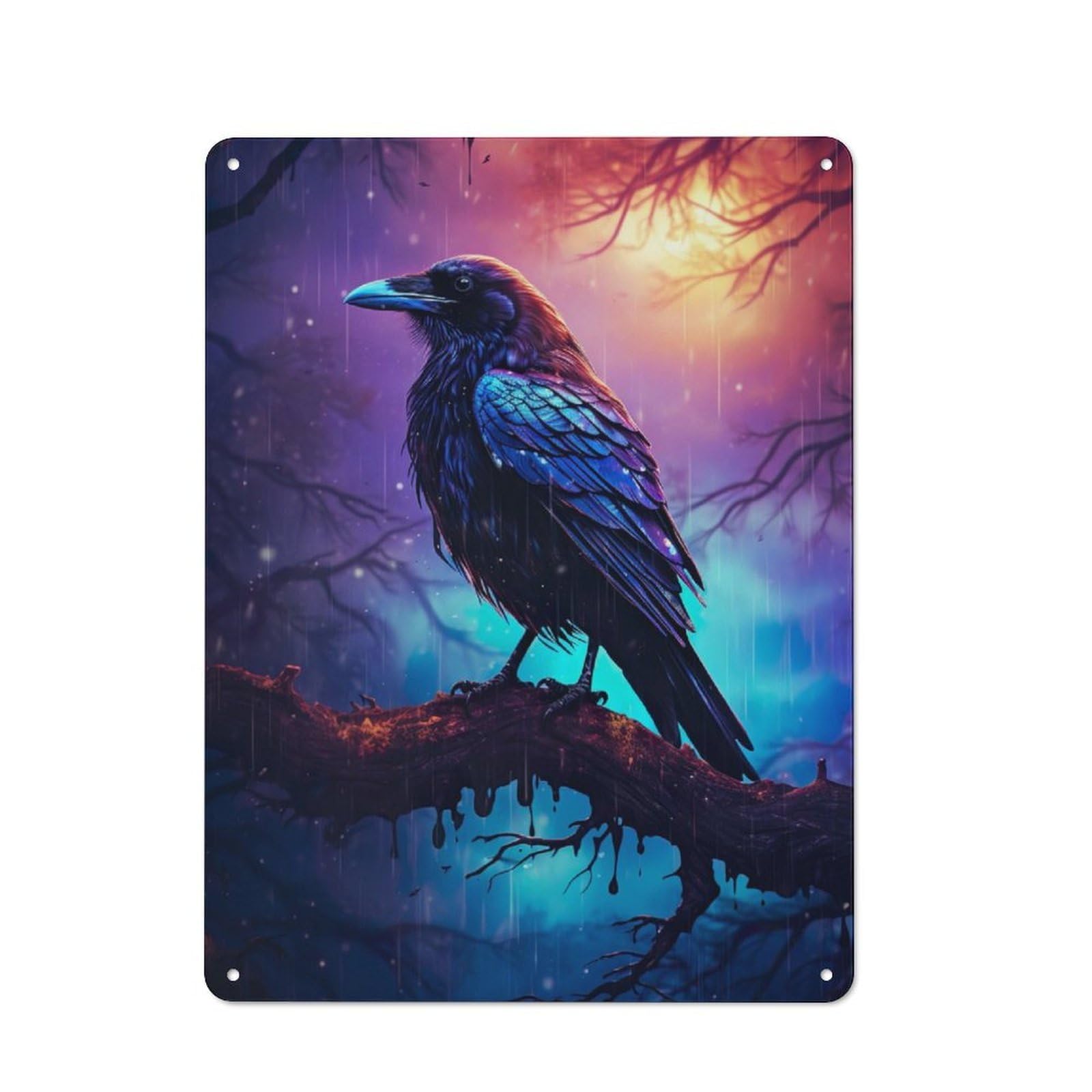 Farmhouse Epic Rainy Crow Country Metal Sign 40x30cm, Cottage Wall Art for Farmhouse Kitchen, Pantry Or Dining Area