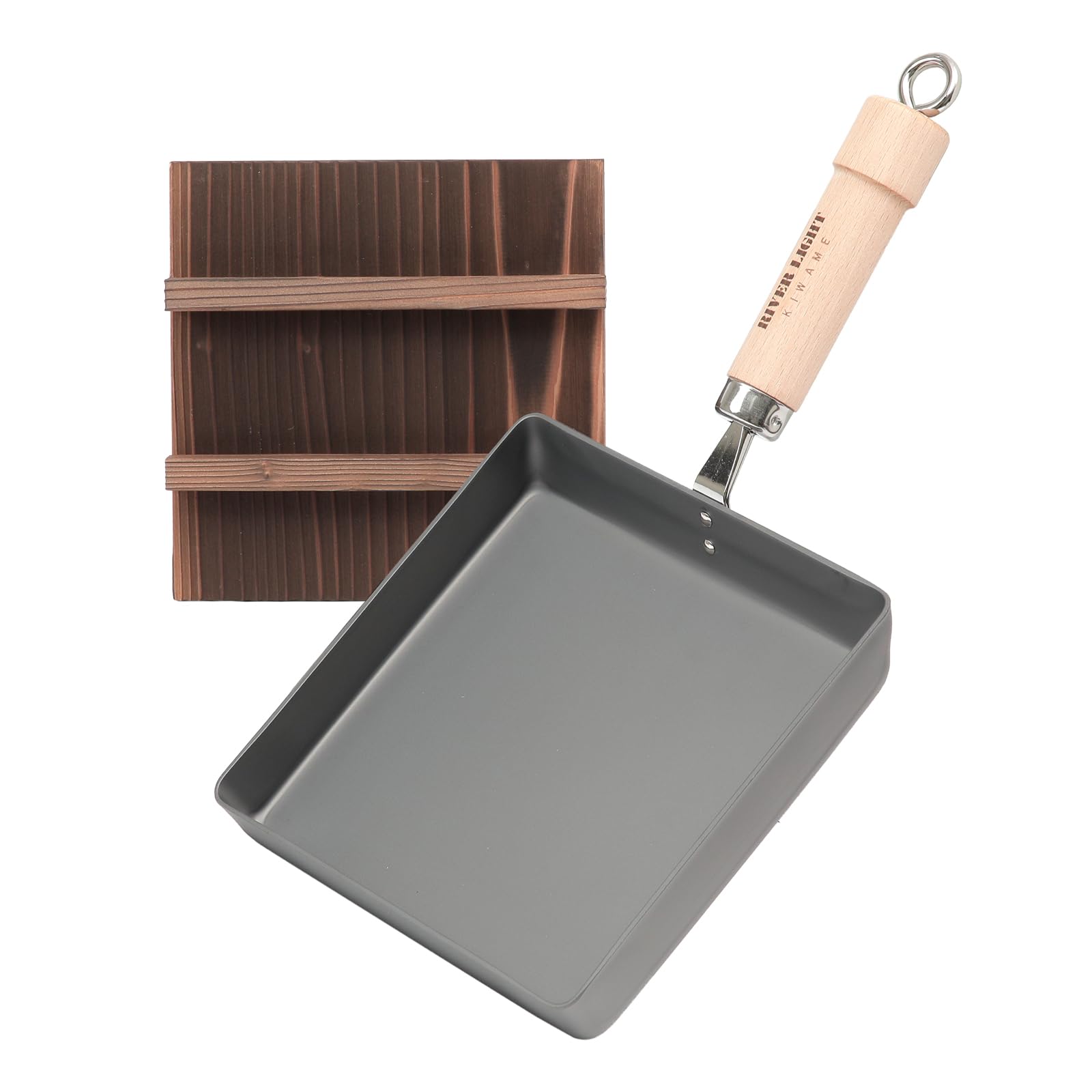 Amazon | 卵焼き器 木蓋セット 鉄 リバーライト 極 JAPAN 玉子