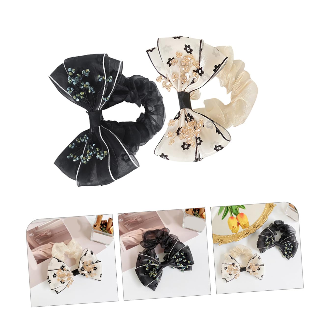 Beaupretty 10piezas Accesorios Cabello Diseño De Lazo y Elegantes Coletas Para Scrunchies Chic