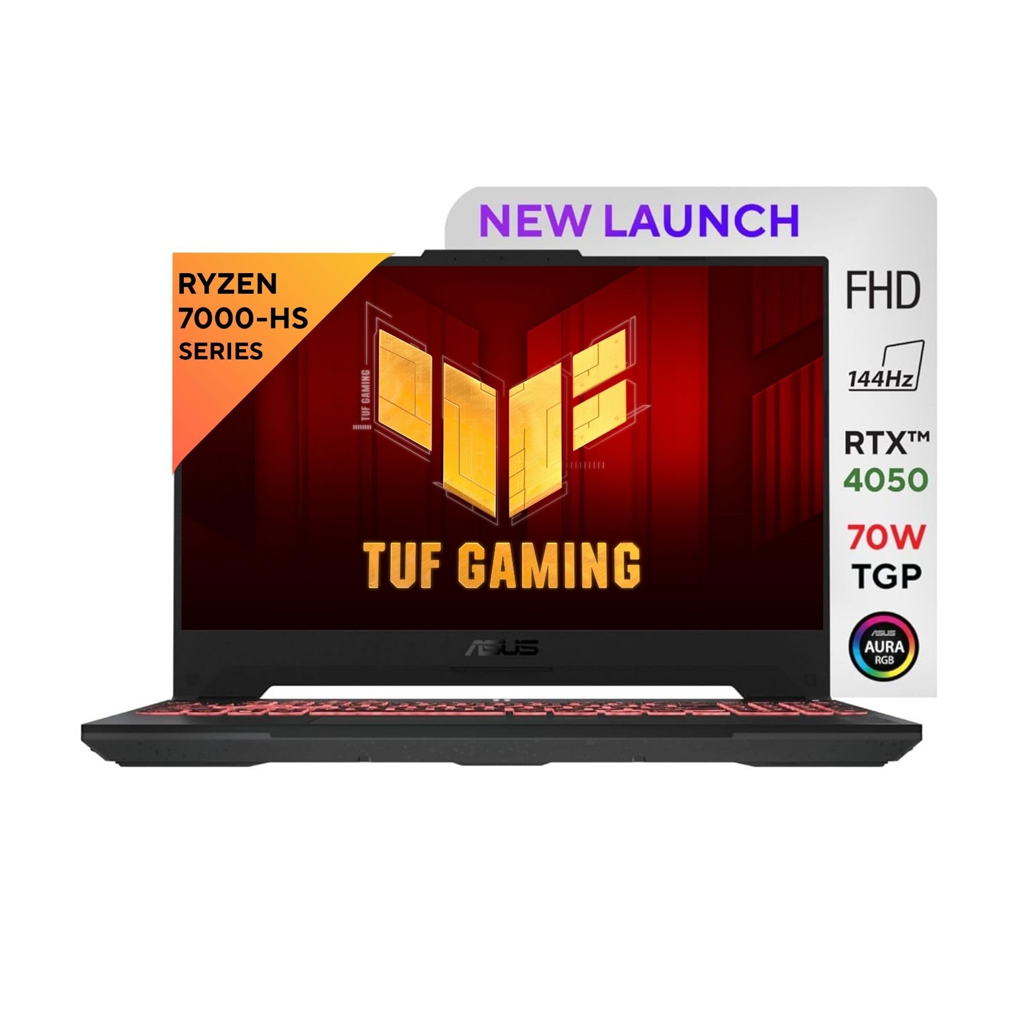 ASUS TUF Gaming A15, AMD Ryzen 7 7435HS, 15.6-inch FHD 144Hz, Gaming Laptop (16GB/512GB SSD/NVIDIA GeForce RTX 4050/Windows 11/90WHr/Mecha Gray/2.2 Kg), FA507NUR-LP082W