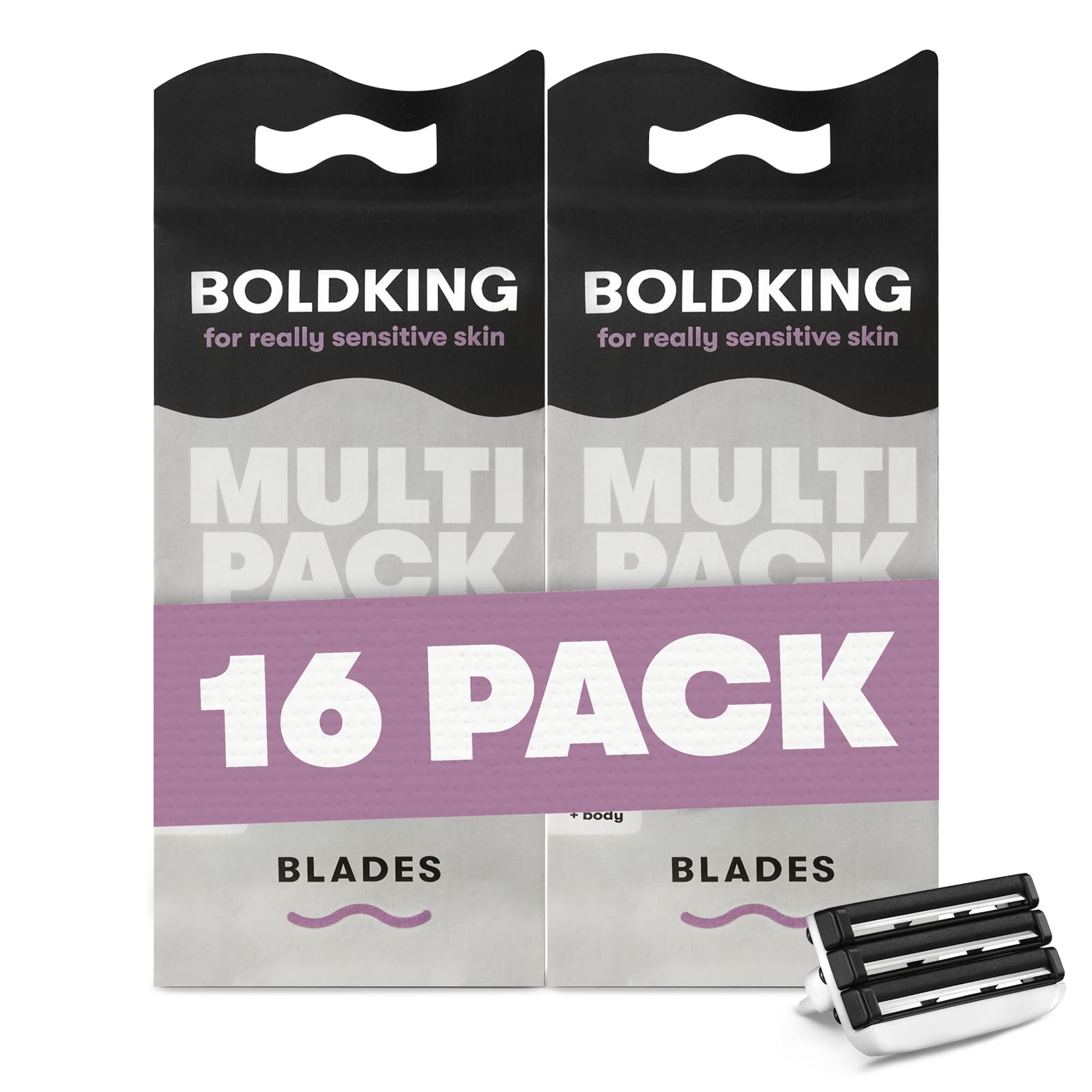 BOLDKING | THE REFILL BLADES VALUEPACK REALLY SENSITIVE SKIN 16 BLADES | RAGAZZE RISCELLATE PER LA PELLE MOLTO SENSIBILE | 16 RAGAZZE