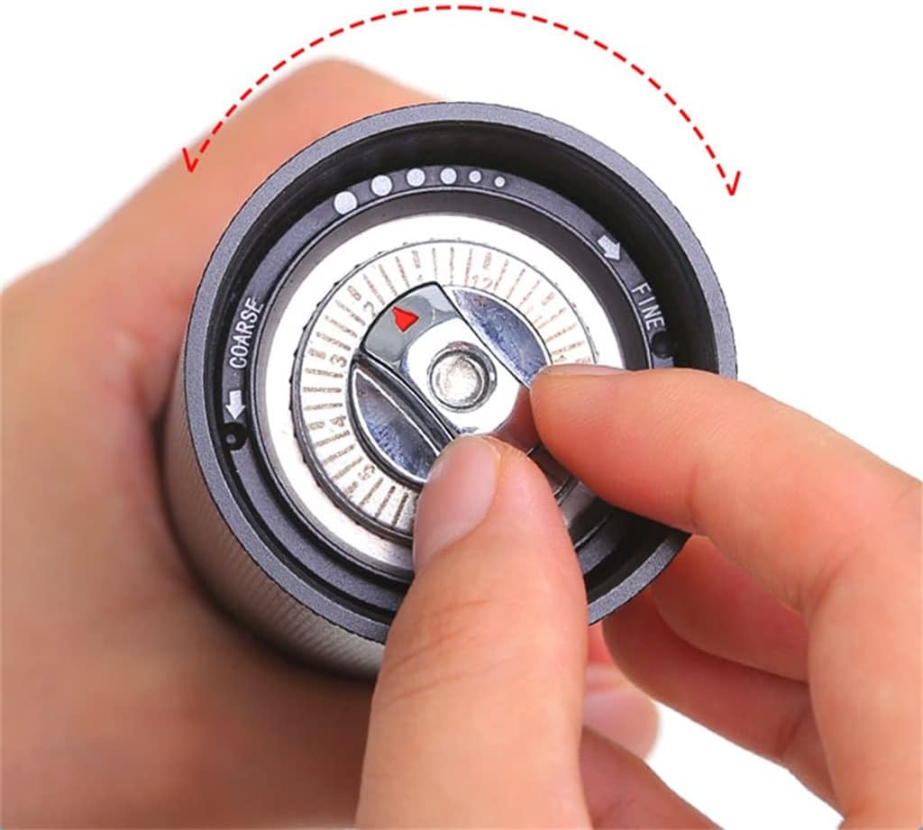 Manual Coffee Grinder Portable Adjustable Stainless Steel Hand Mill(Gray)