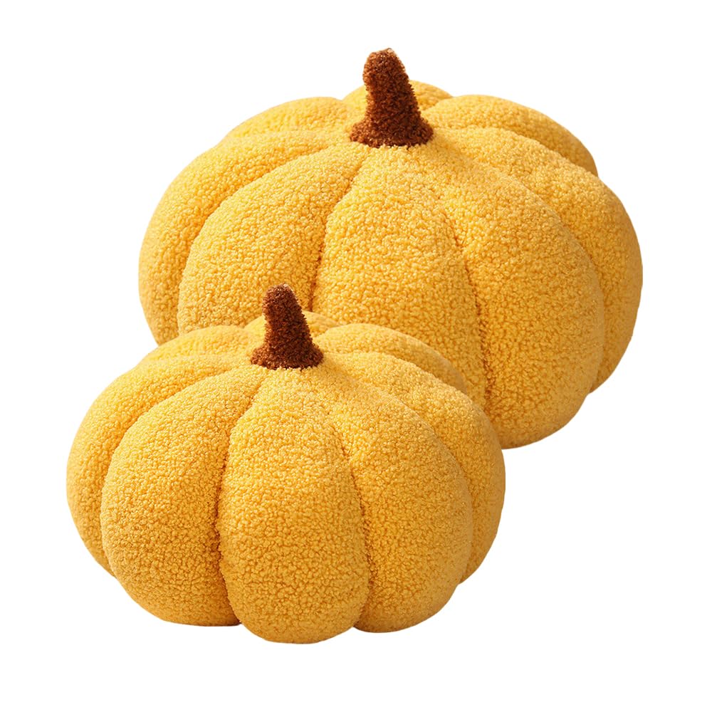 Oreiller citrouille decoratif d'Halloween en peluche douce coussin de canape 3D