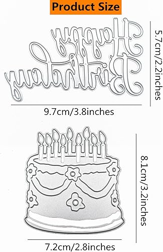 Miniatura 2 de Juego de 2 troqueles para hacer tarjetas, troqueles de corte Accfore Happy Birthday Suministros para hacer tarjetas, troqueladores para hacer
