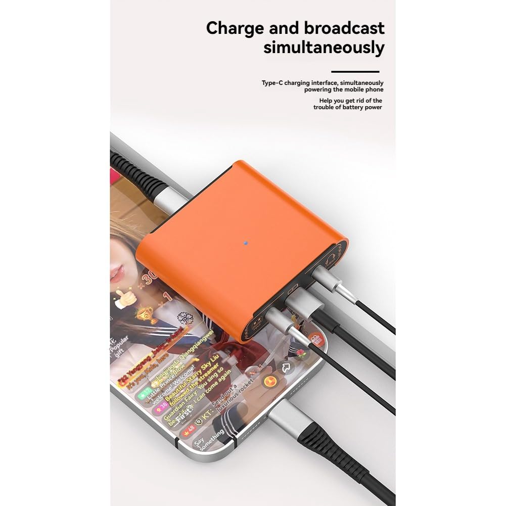 Adattatore per Trasmissione in Diretta, Convertitore per Scheda Audio Stereo in Streaming Live da 24 Bit/192 KHz, Interfaccia Audio per Streaming Live Dock da 3,5 Mm