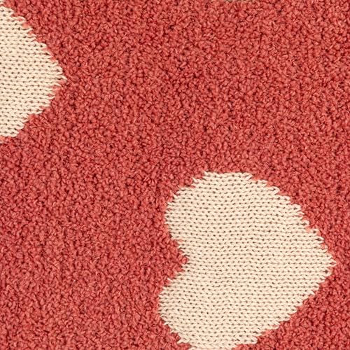 Image of Creative Co-Op Cotton Knit Baby Blanket with Hearts, 40 inch L x 32 inch W