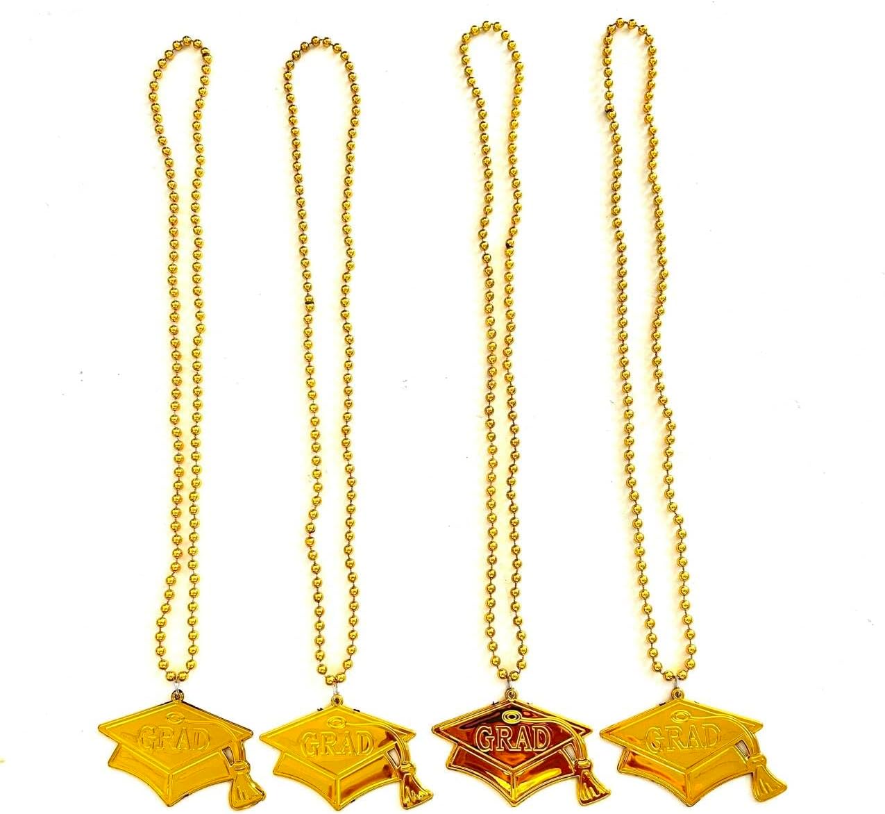 30 Pcs Graduation Season Gold Party Beads NecklaceGraduation Cap Shaped Party Beads Necklace Party Decoration Gifts
