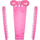 GORGECRAFT 4Pcs Satin Corset Back Kit Pink Cloth Lace Up Panel Extender Zipper Replacement Adjustable Ribbon Ties Dress Corsets for Prom Formal Wedding Dresses DIY Crafts Accessories