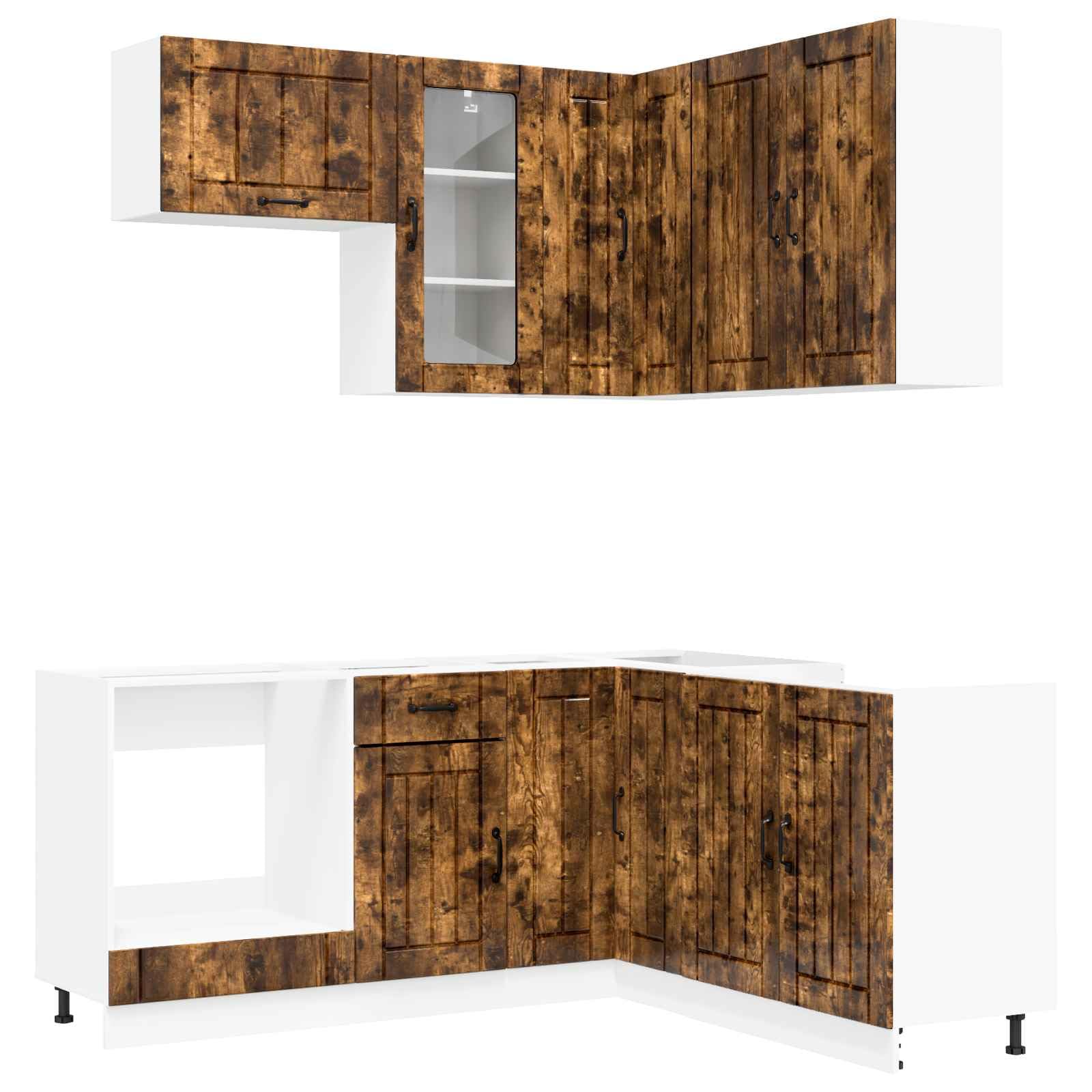 Mobile Cucina Componibile LUCCA 8 Pezzi Rovere Fumo