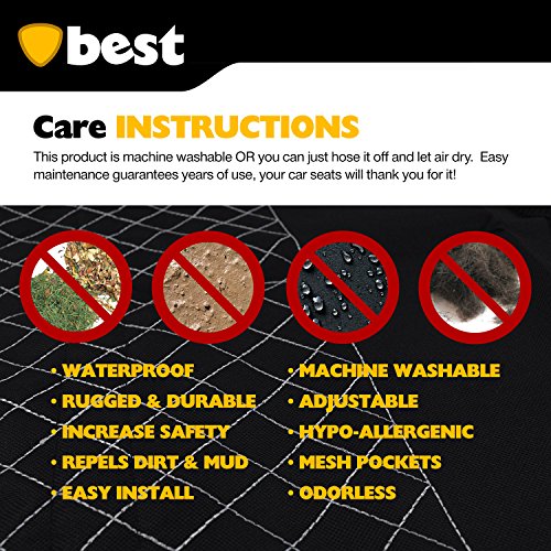 Best Kick Mats with Backseat Organizer Pocket Storage – 100% Waterproof – 2 Pack - Thumbnail 5