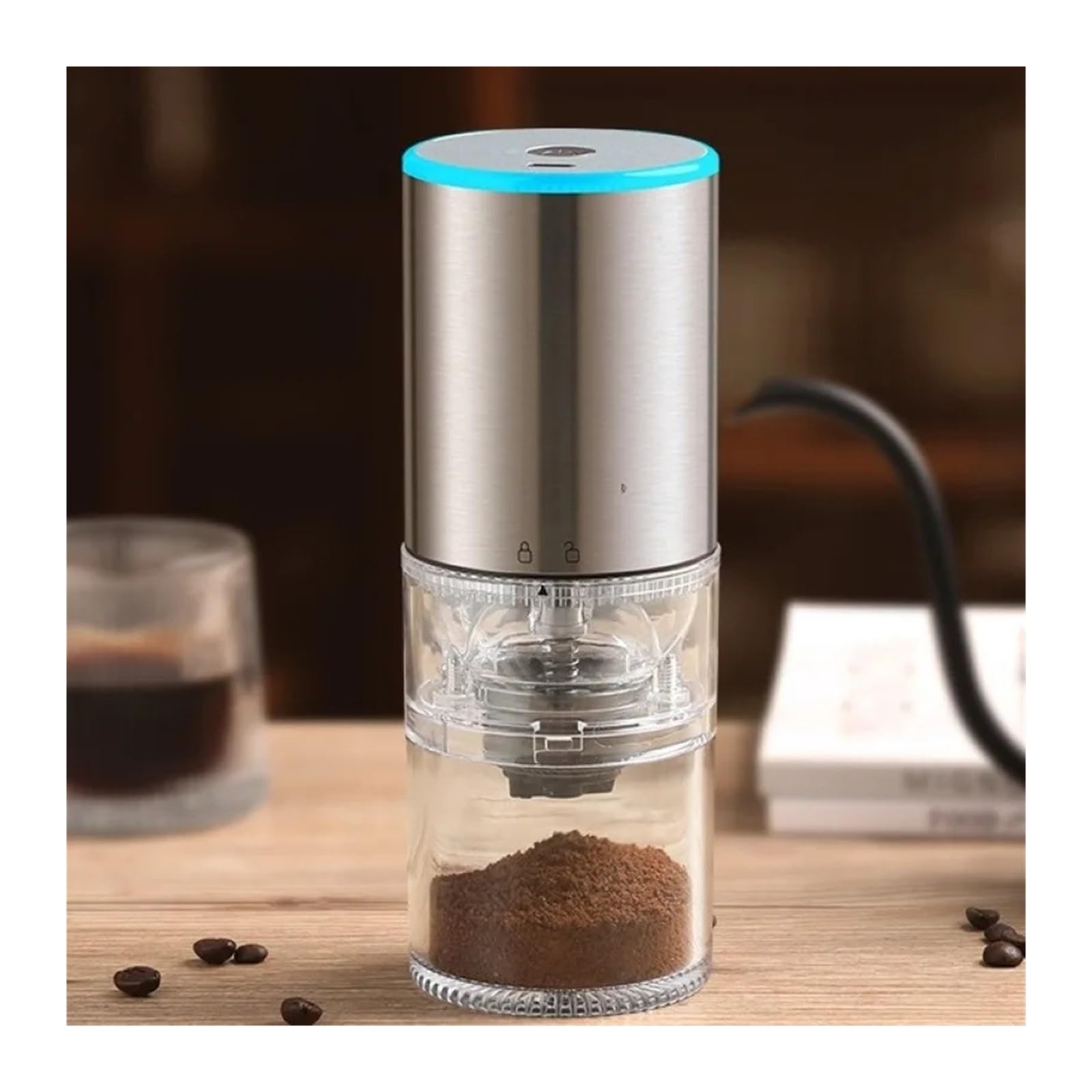 Adatto per macinacaffè elettrico portatile e macchina per caffè espresso, ricaricabile tramite USB, per casa, viaggi e bar (E)