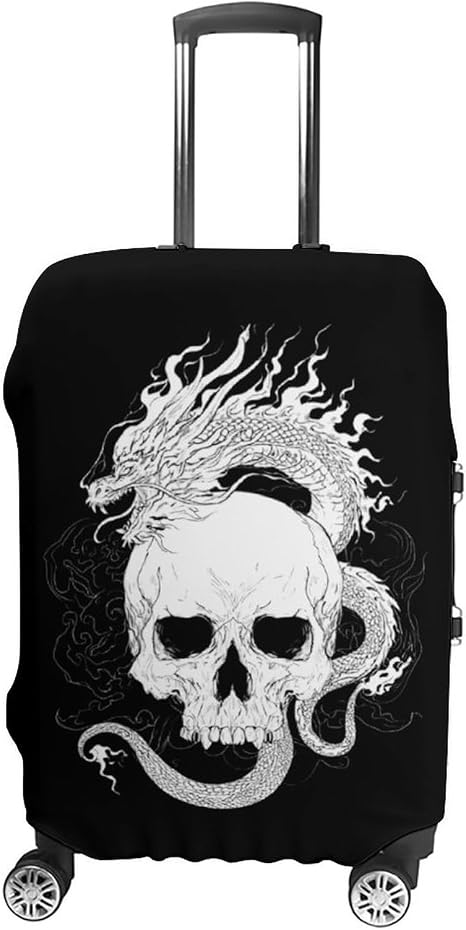 Skull And Dragon Luggage Cover Fits 19-32 Inch S