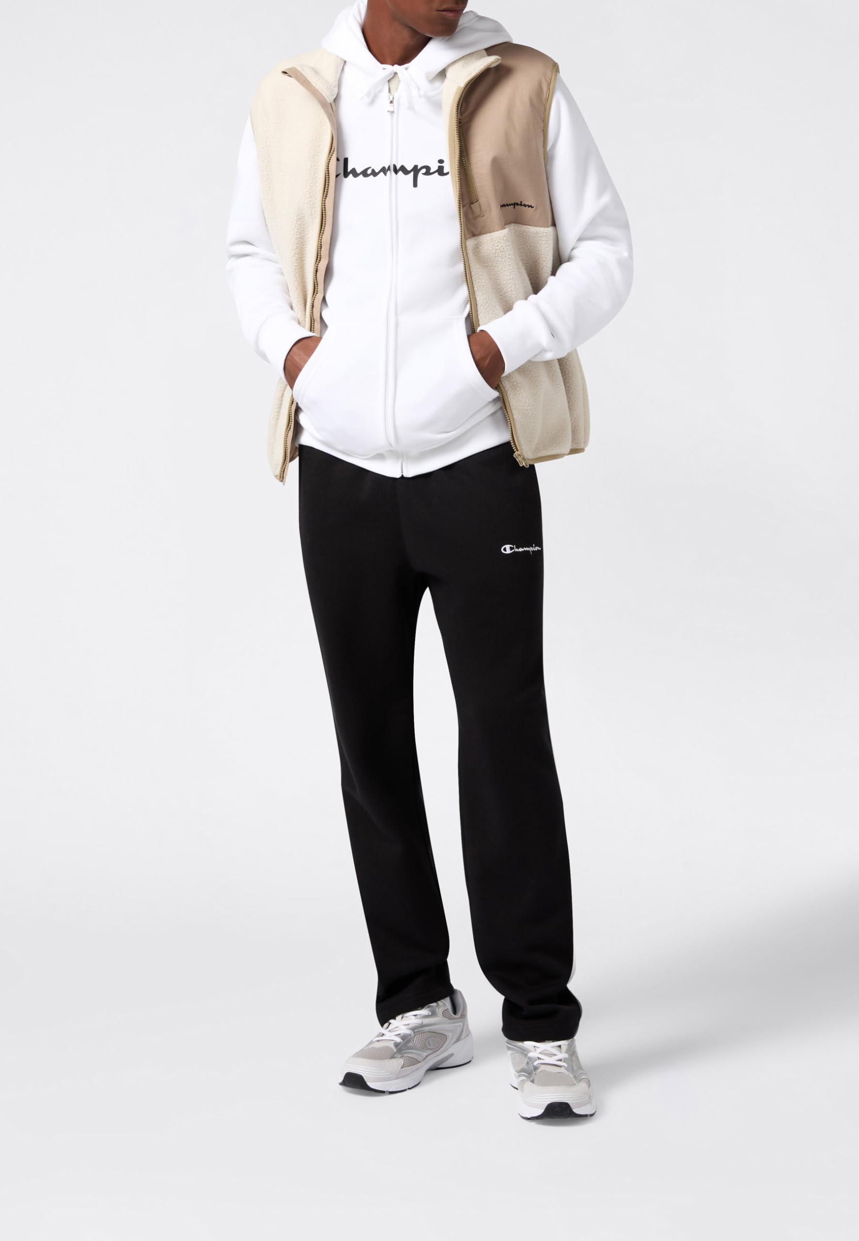 Champion Pantaloni Uomo con Orlo Dritto e Interno Felpato Icons, 221801