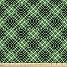 Ambesonne Plaid Fabric by The Yard, Diagonal Tartan Vibrant Green Color Geometrical Design with Stripes and Checks, Decorative Fabric for Upholstery and Home Accents, 1 Yard, Green Black